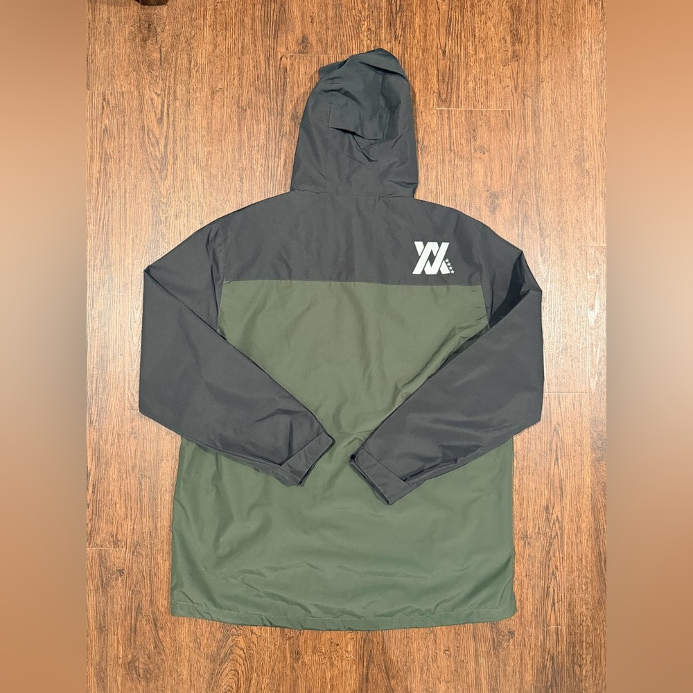 DIXXON Flannel Rain Jacket Mens 2X Green Full Zip Windbreaker Hooded Lightweight - Picture 3 of 16